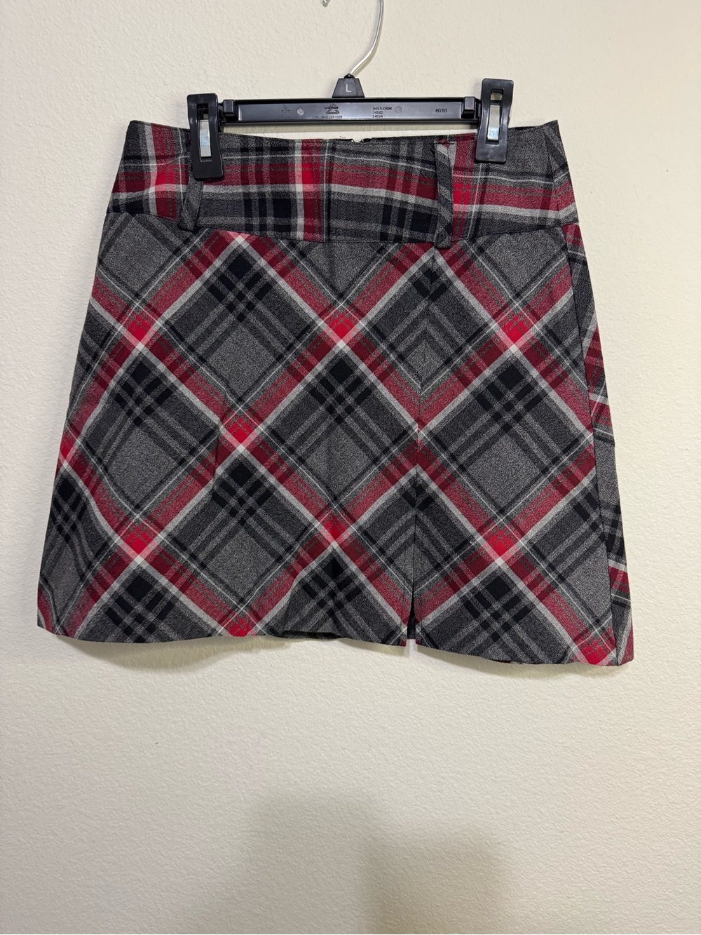 Plaid Mini Skirt in Red and Gray - Classic A-Line